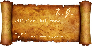 Kübler Julianna névjegykártya